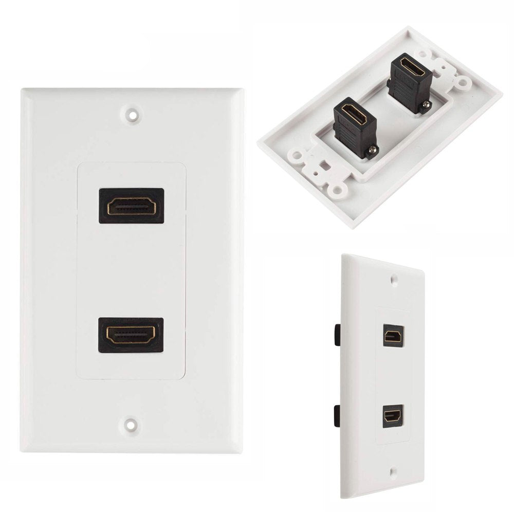 Placa ABS HDMI Faceplate Hdmi Hembra 2 Puestos 1080P TRAUTECH EMPALME S1439