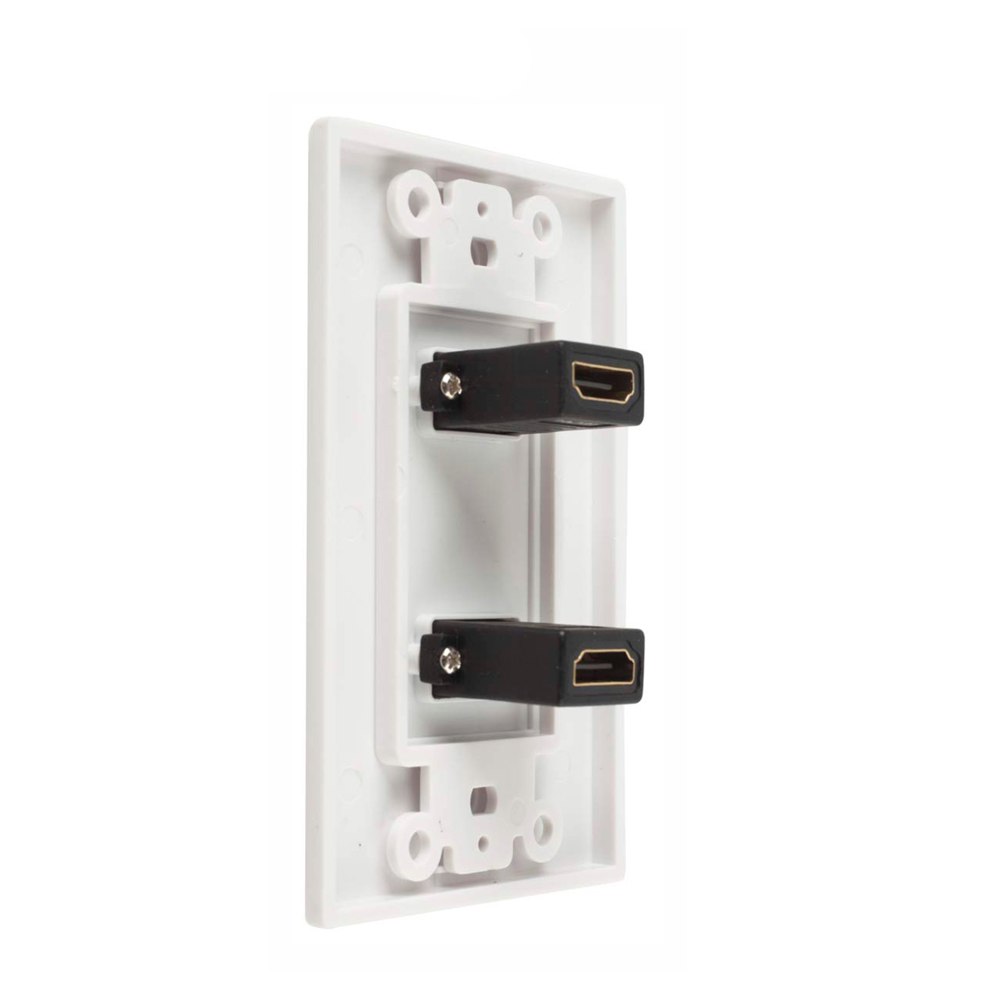 Placa ABS HDMI Faceplate Hdmi Hembra 2 Puestos 1080P TRAUTECH EMPALME S1439
