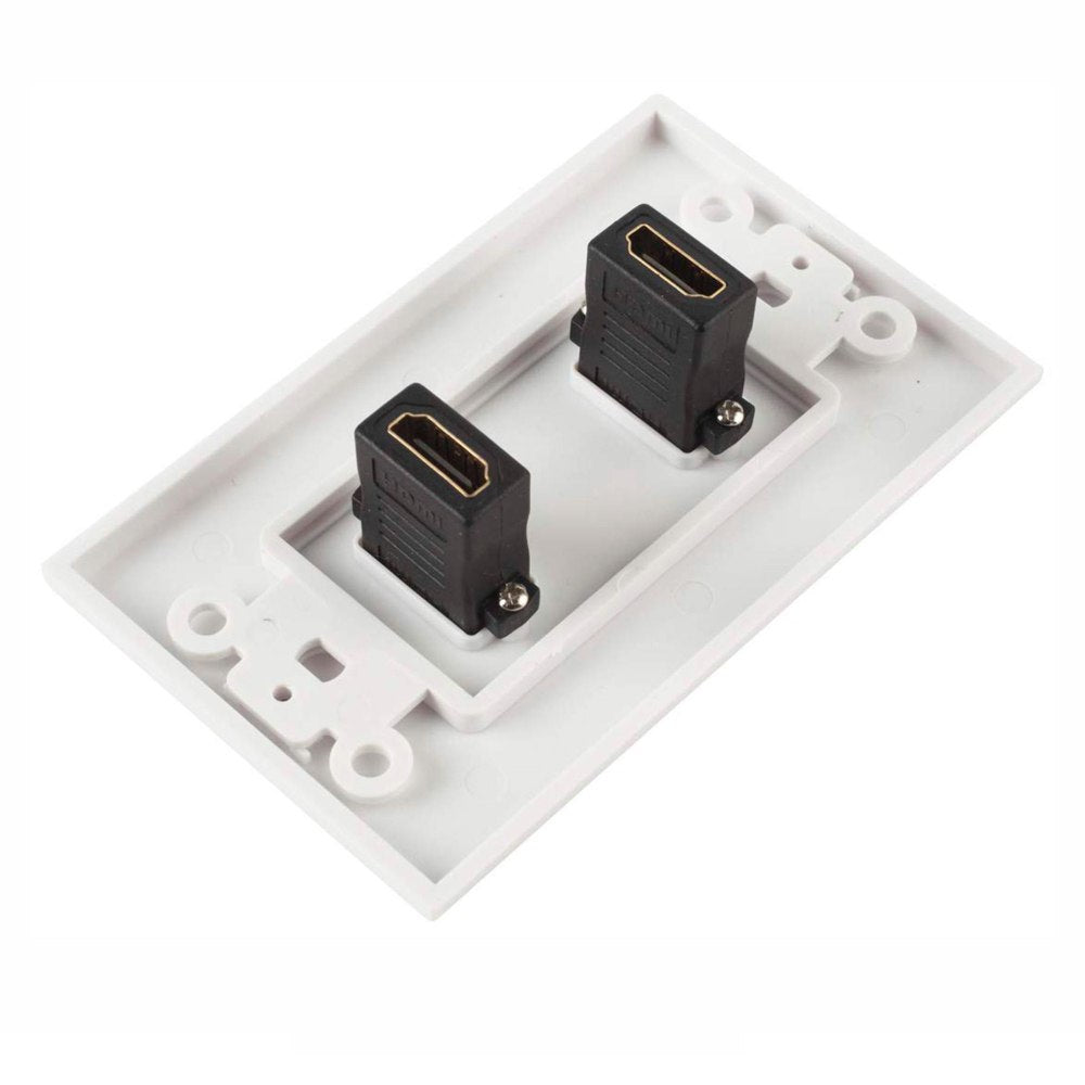 Placa ABS HDMI Faceplate Hdmi Hembra 2 Puestos 1080P TRAUTECH EMPALME S1439