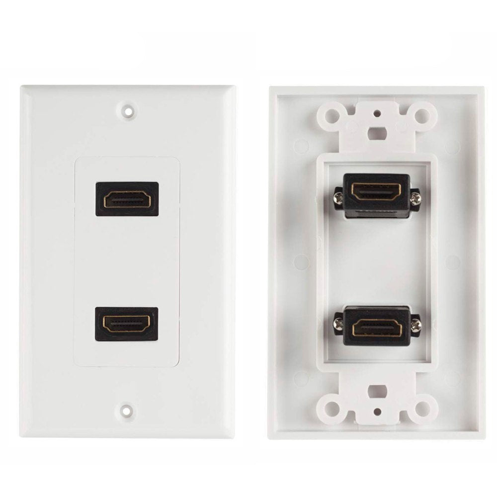 Placa ABS HDMI Faceplate Hdmi Hembra 2 Puestos 1080P TRAUTECH EMPALME S1439