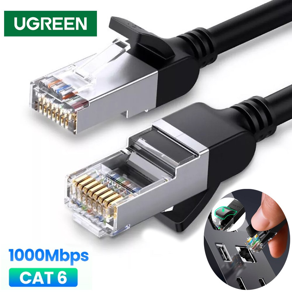 Cable de Red Cat 6 Ugreen Rj45 1Gbps 5 Metros Patch Cord 100% Cobre S1450