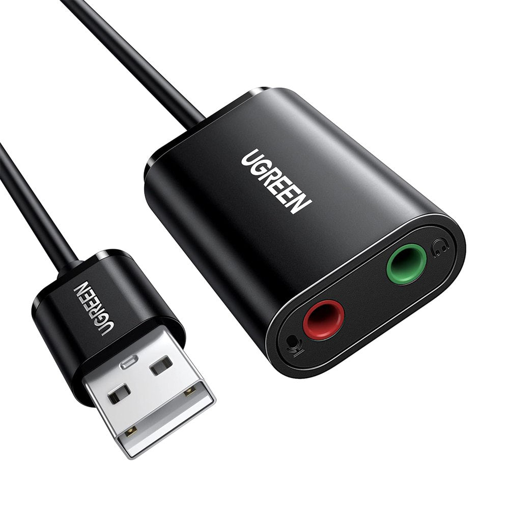 Tarjeta de Sonido Externa USB Micrófono y Audífono UGREEN Adaptador S1451