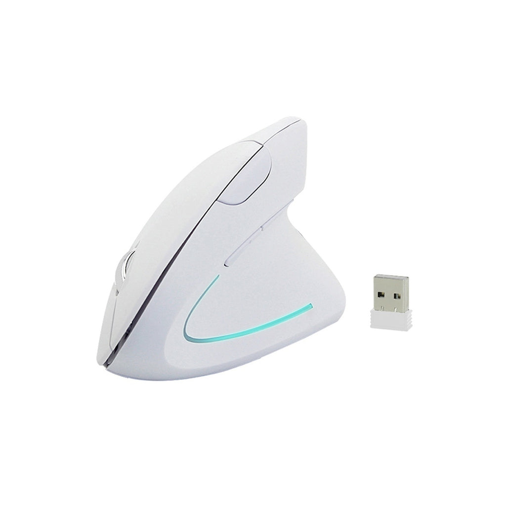 Mouse Vertical Inalambrico Ergonómico Usb Evita Túnel Carpiano Blanco S1485
