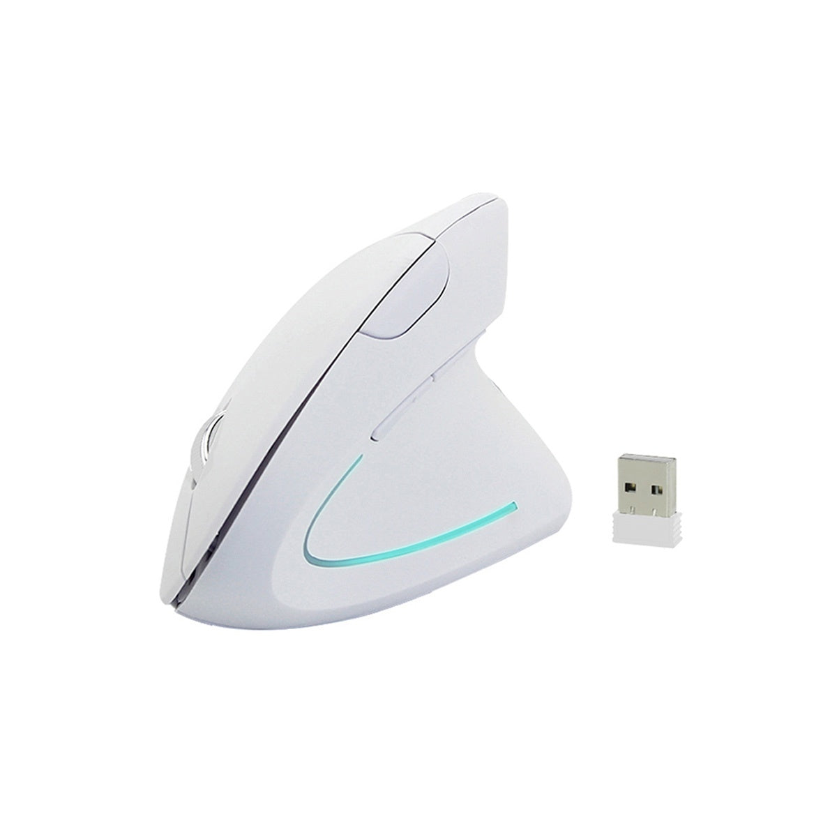 Mouse Vertical Inalambrico Ergonómico Usb Evita Túnel Carpiano Blanco S1485