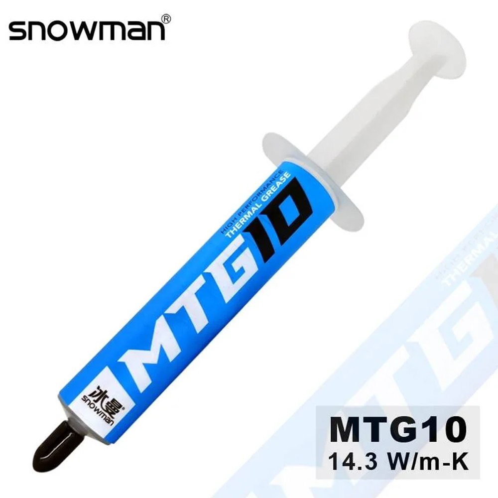 Pasta Termica SNOWMAN MTG-10 10g Refrigerante para CPU 143Wm-k S1495