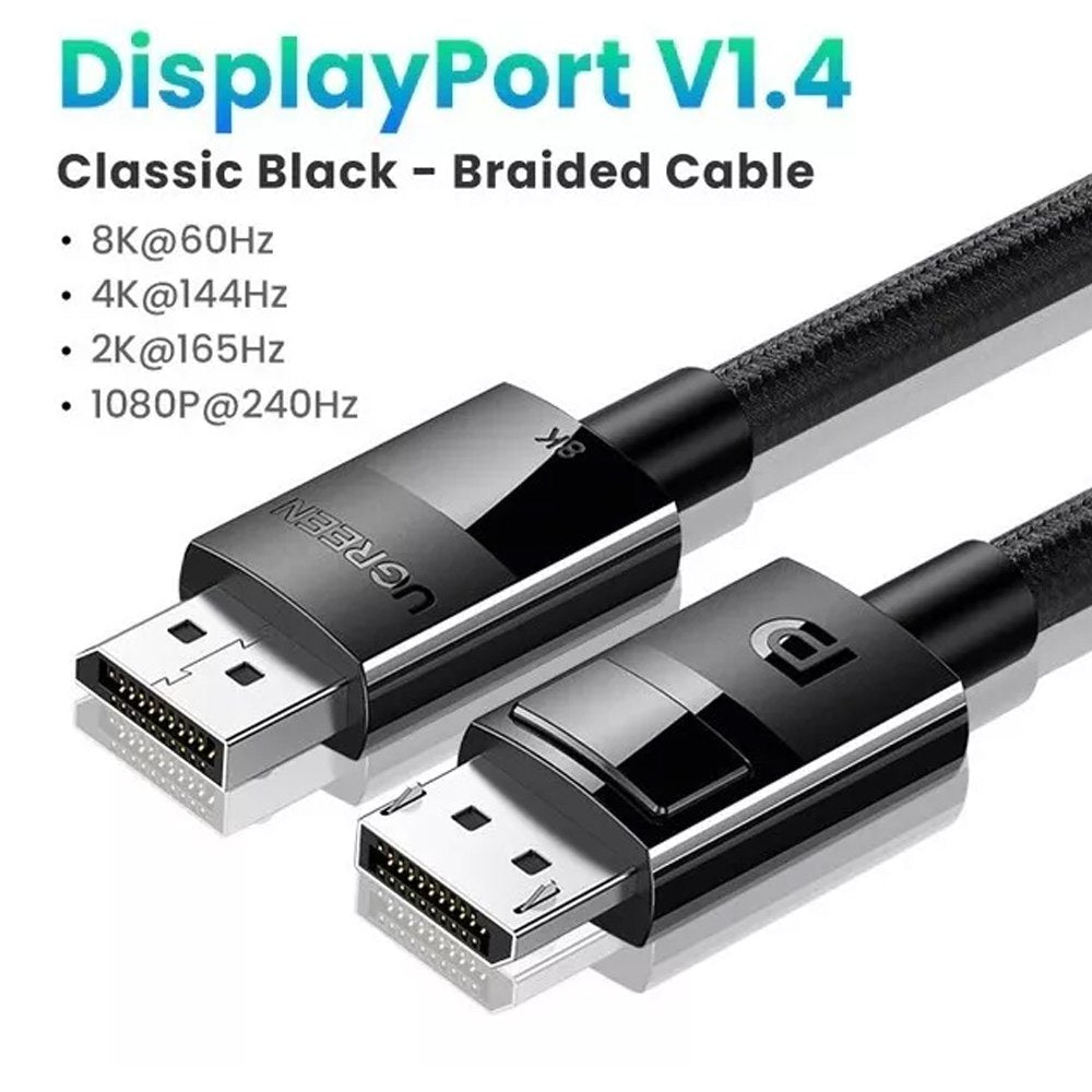 Cable Displayport Dp 1.4 8K UGREEN 240 Hz 32.4 Gbps 5 Metros HDR S1515