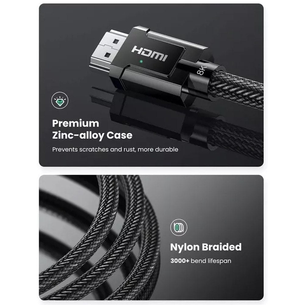 Cable Hdmi 2.1 8k 48gbps 3 metros Compatible con Hdr Earc UGREEN Certificado S1518