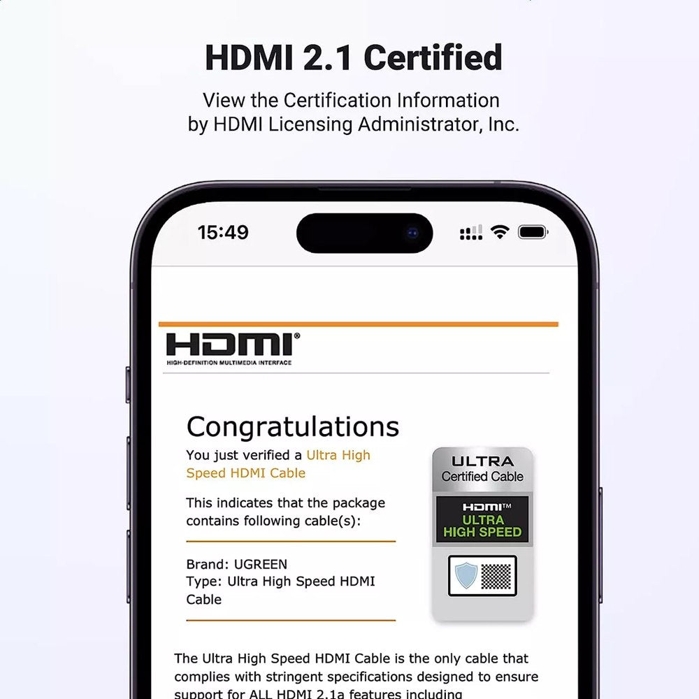Cable Hdmi 2.1 8k 48gbps 3 metros Compatible con Hdr Earc UGREEN Certificado S1518