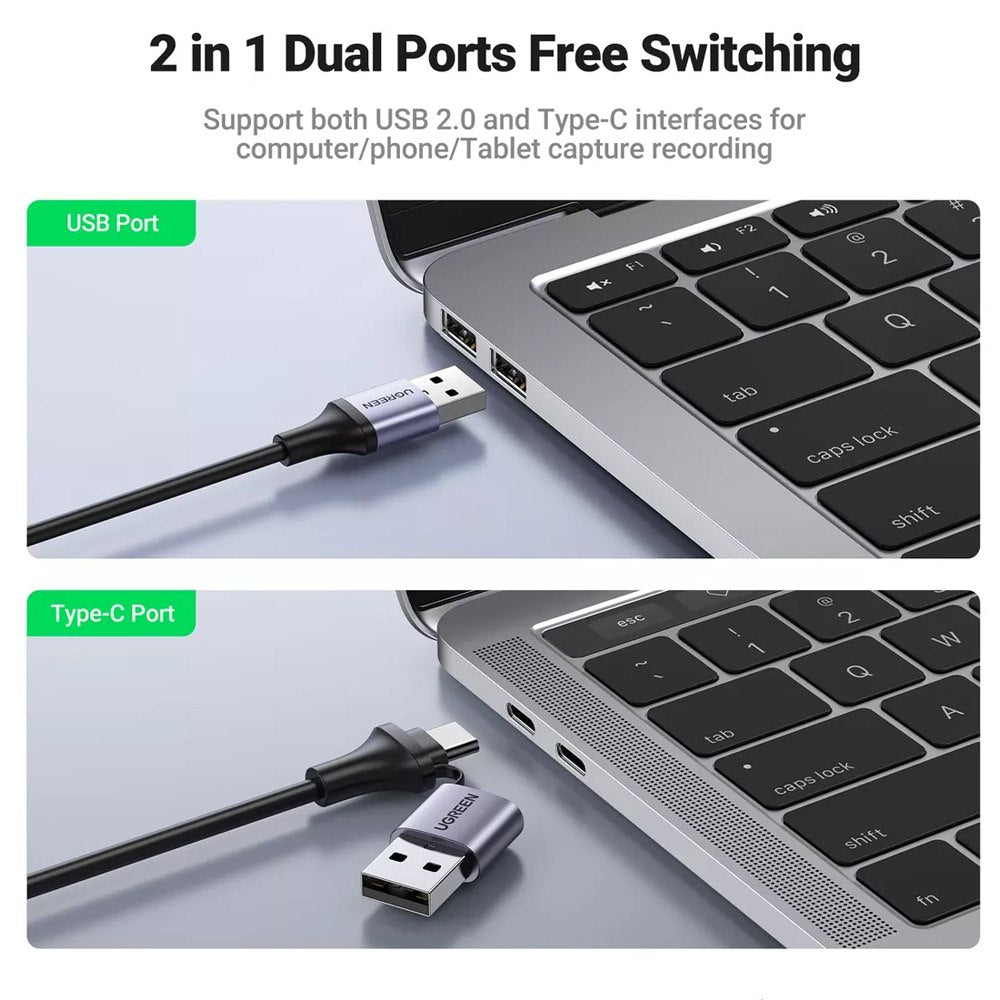 Capturadora de Video Usb 3.0 Hdmi Capture 4k UGREEN 2 en 1 Tipo C USB S1532