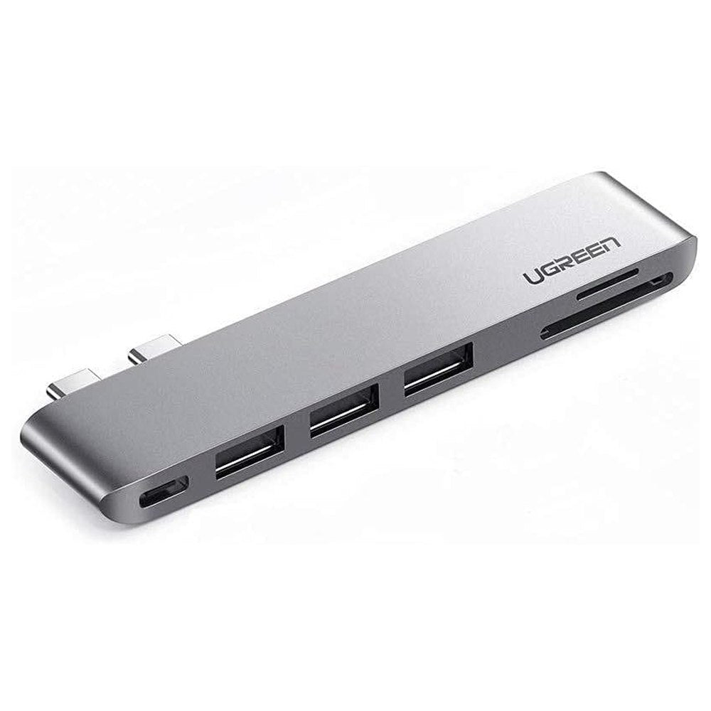 Hub 6 en 2 Dual USB-C a 3 USB 3.0 + Lector Tarjetas SD TF 5Gbps S1541