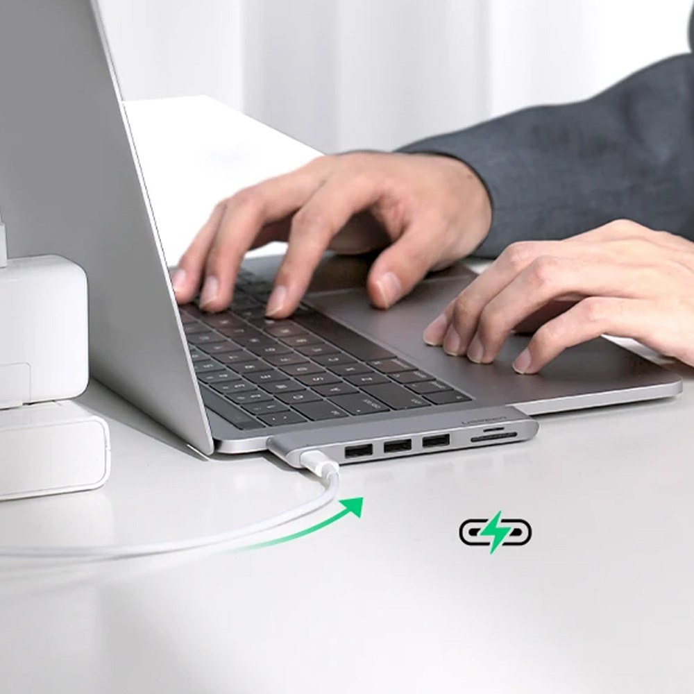 Hub 6 en 2 Dual USB-C a 3 USB 3.0 + Lector Tarjetas SD TF 5Gbps S1541