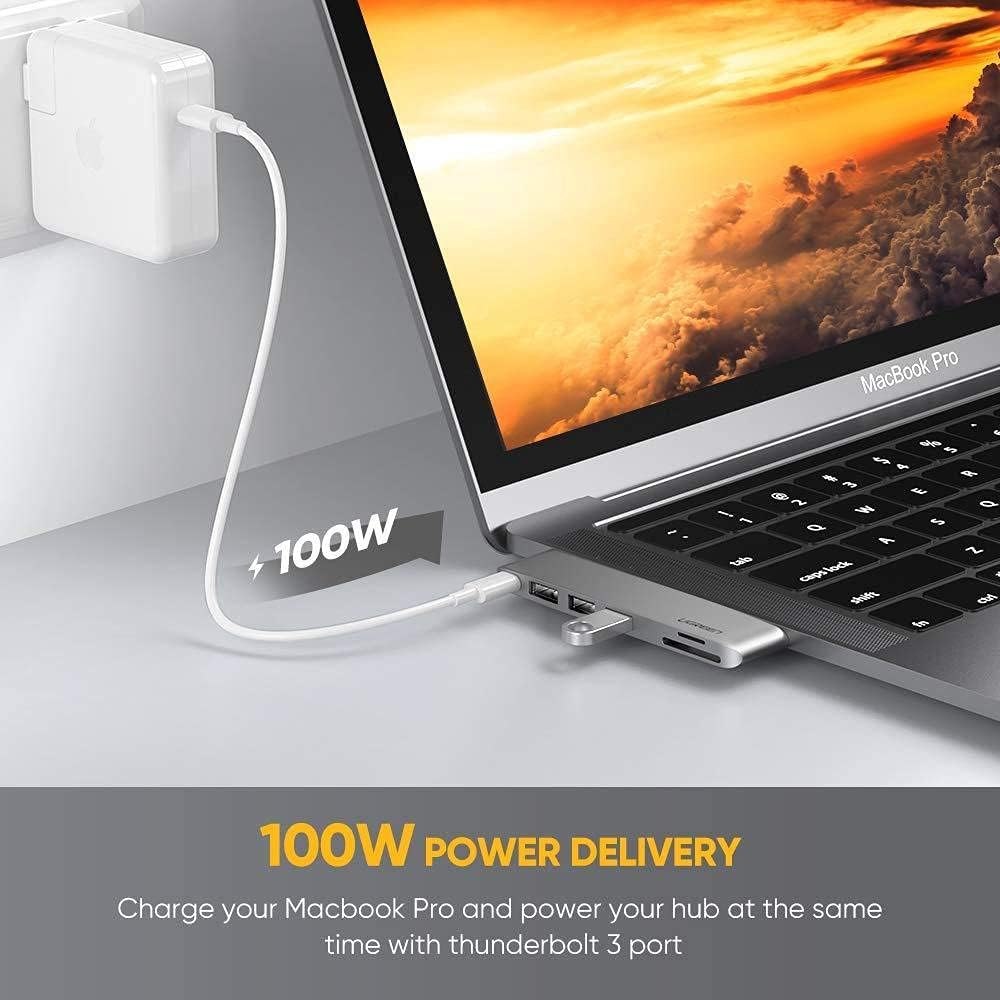 Hub 6 en 2 Dual USB-C a 3 USB 3.0 + Lector Tarjetas SD TF 5Gbps S1541