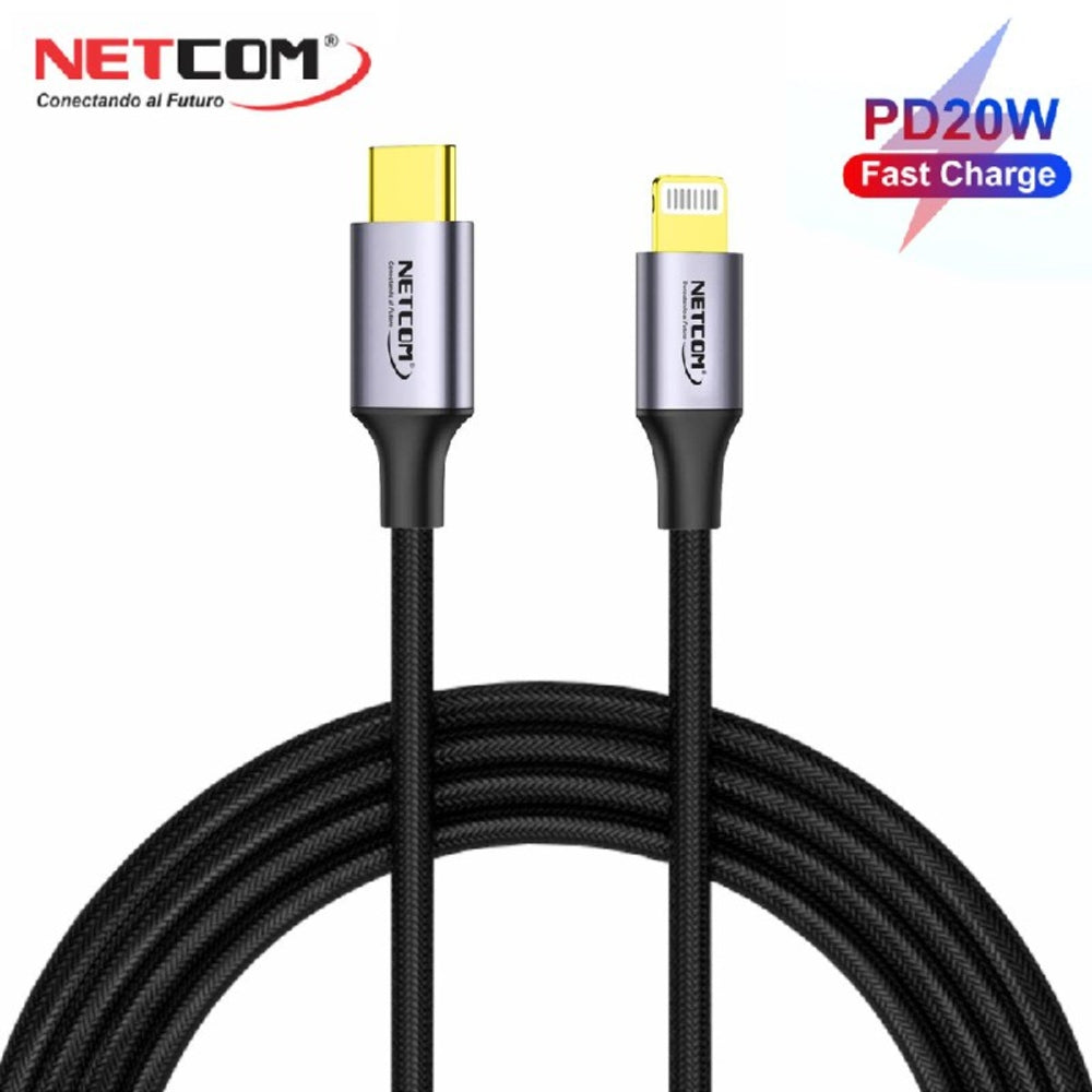 Cable USB-C TIPO C a Lightning 1.80 Metros NETCOM Carga Datos PD20W S1549