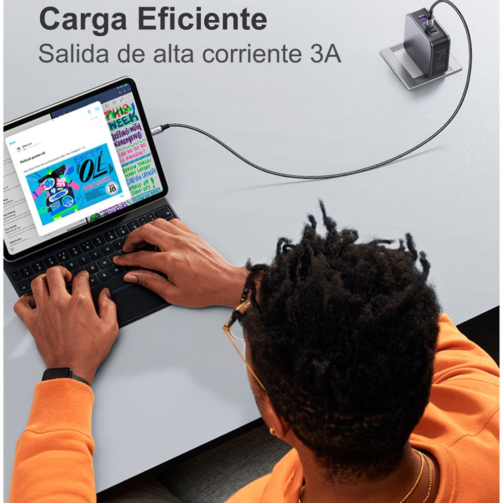 Cable USB-C TIPO C a Lightning 1.80 Metros NETCOM Carga Datos PD20W S1549
