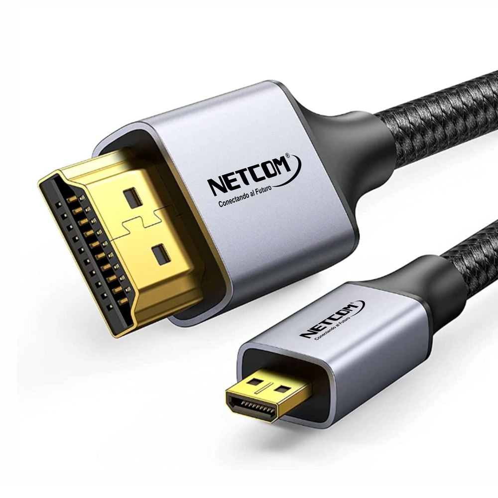Cable Micro Hdmi a Hdmi 3 Metros NETCOM 2.0 4K 60 Hz ULTRA HD eARC S1550