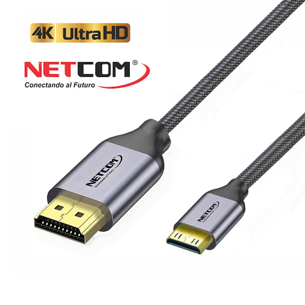 Cable Mini Hdmi a Hdmi 3 Metros NETCOM 2.0 4K 60 Hz ULTRA HD eARC S1551