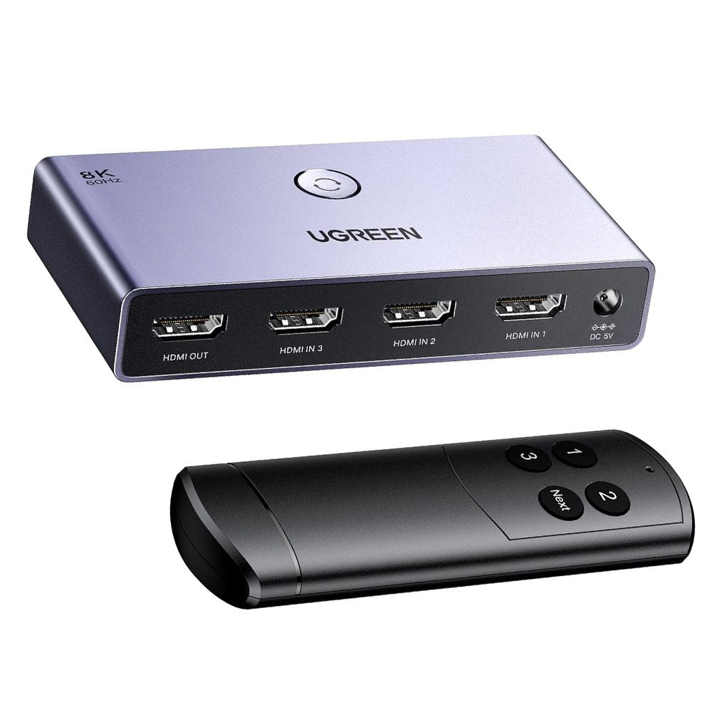 Hdmi Switch 8k 3 x1 UGREEN control remoto 3D Multiplicador HDR 8k 60hz S1552
