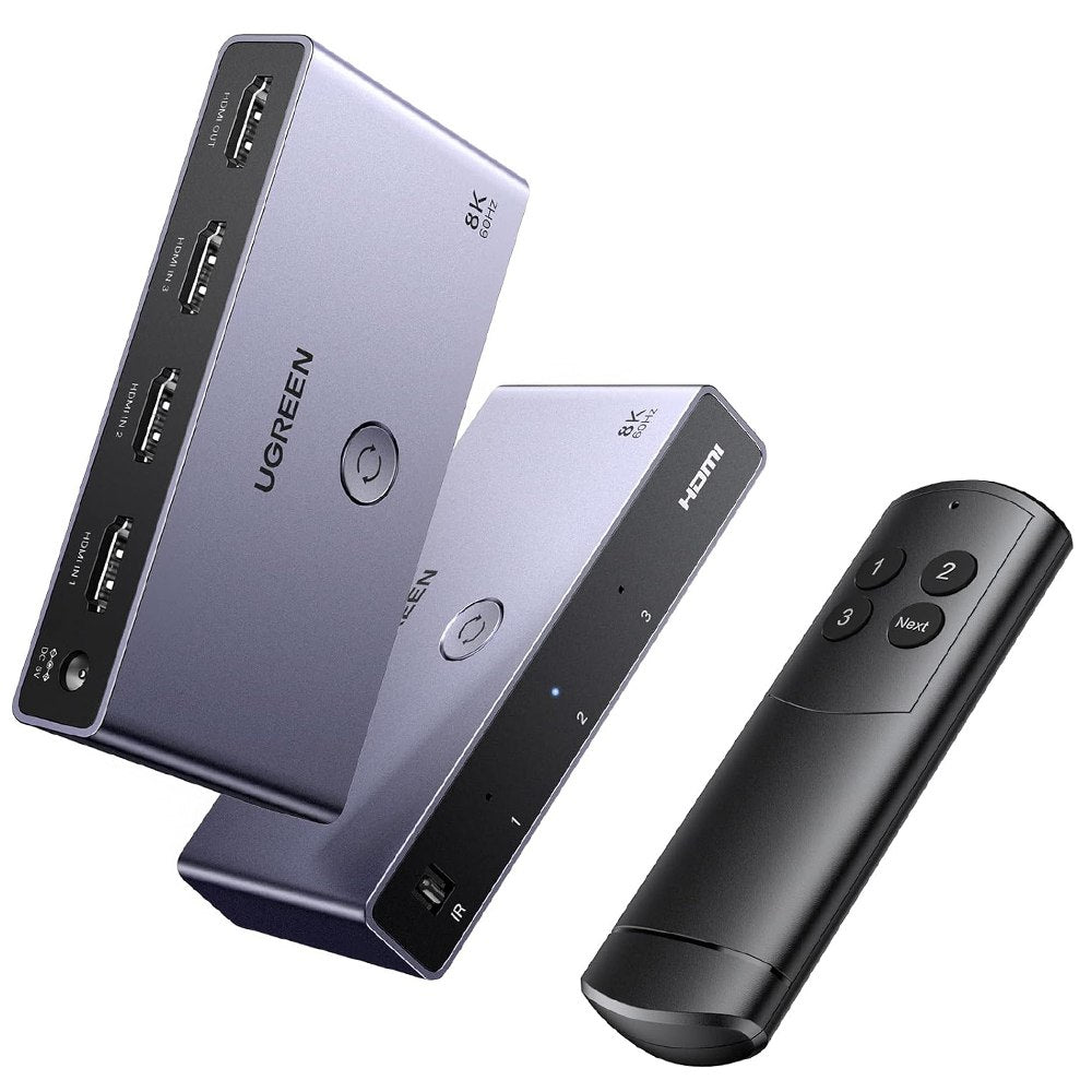 Hdmi Switch 8k 3 x1 UGREEN control remoto 3D Multiplicador HDR 8k 60hz S1552