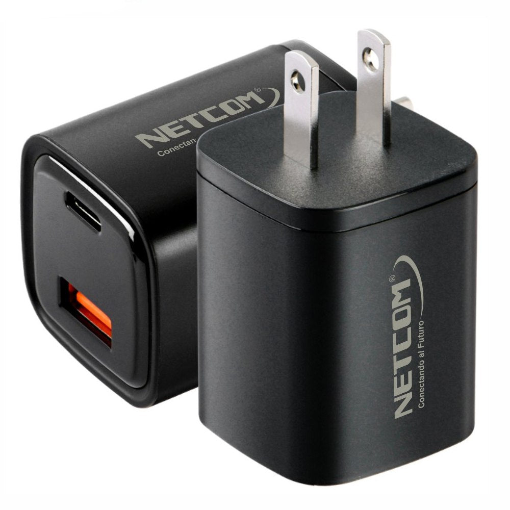 Cargador de Pared CARGA RAPIDA PD33W QC3.0 Usb 3.0 Tipo C NETCOM S1554