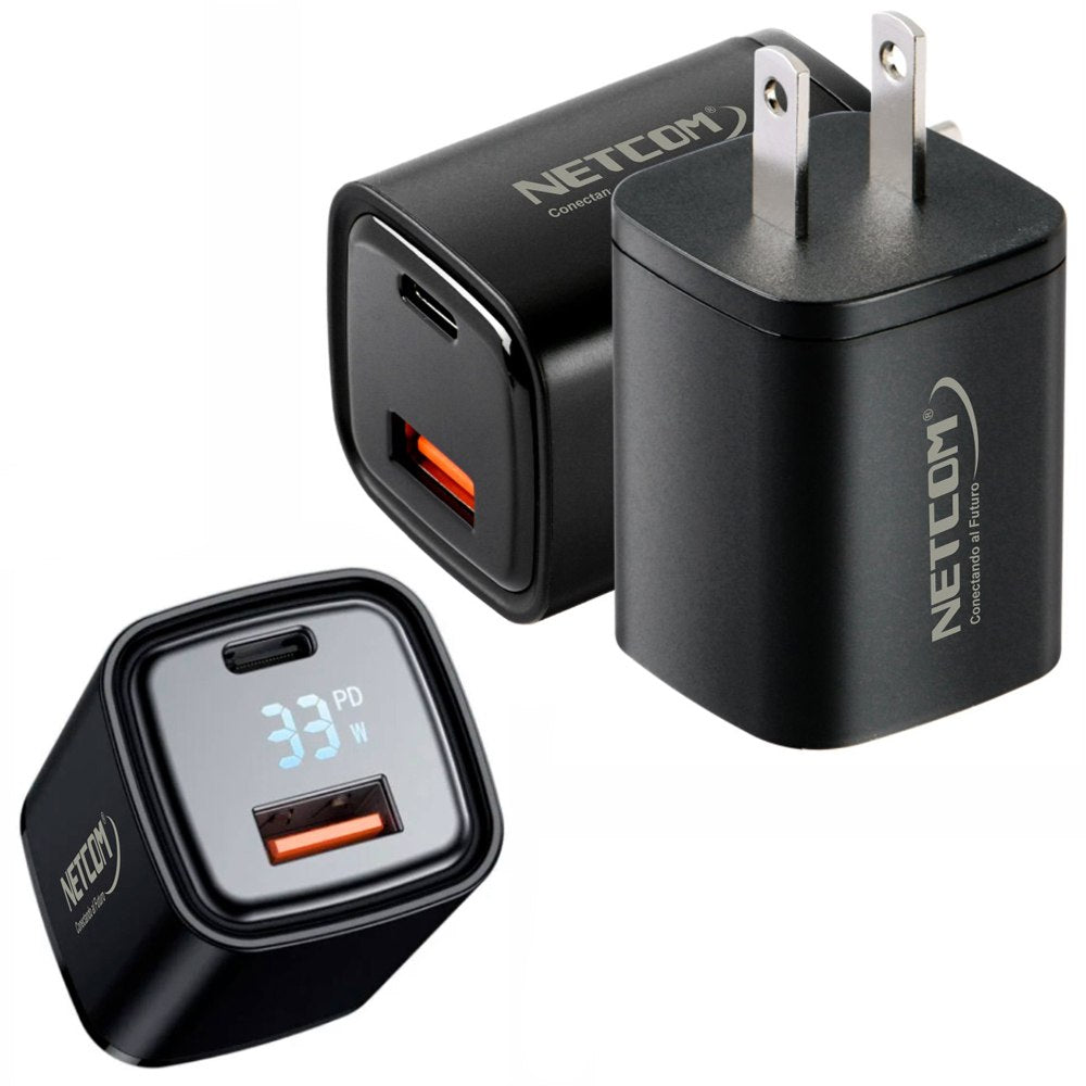 Cargador de Pared CARGA RAPIDA PD33W QC3.0 Usb 3.0 Tipo C NETCOM S1554