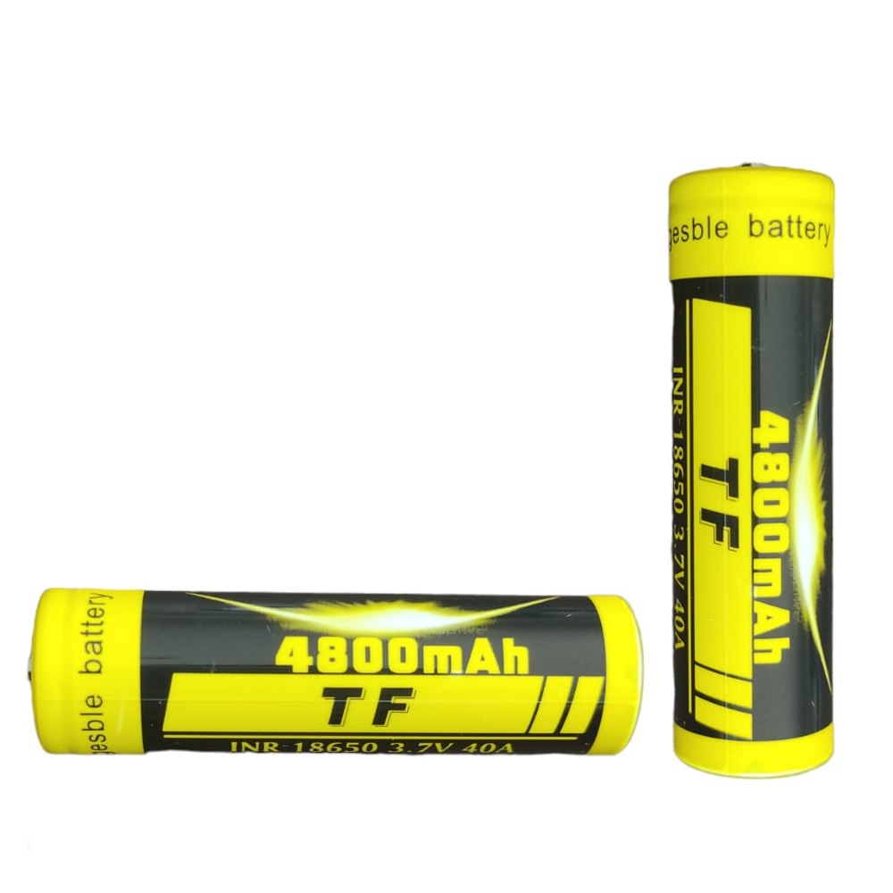 2 Baterías de Litio Recargable INR 18650 3.7V 40A 4800mAh Cabeza S1557