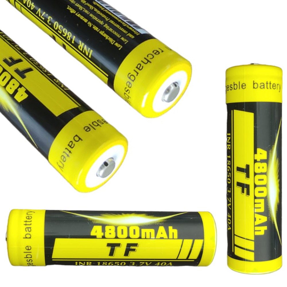 2 Baterías de Litio Recargable INR 18650 3.7V 40A 4800mAh Cabeza S1557