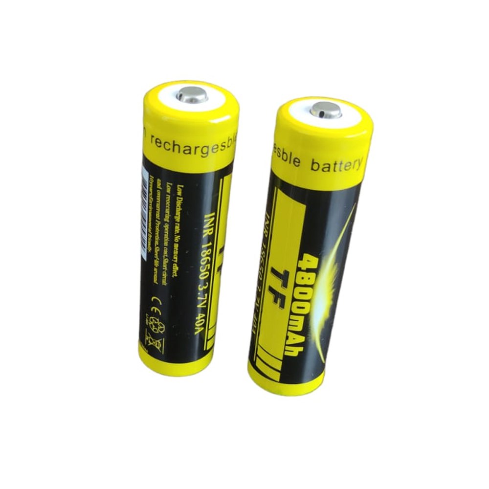 2 Baterías de Litio Recargable INR 18650 3.7V 40A 4800mAh Cabeza S1557