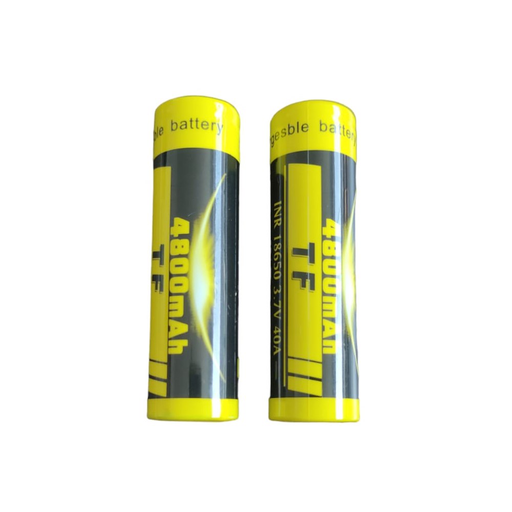 2 Baterías de Litio Recargable INR 18650 3.7V 40A 4800mAh Cabeza S1557