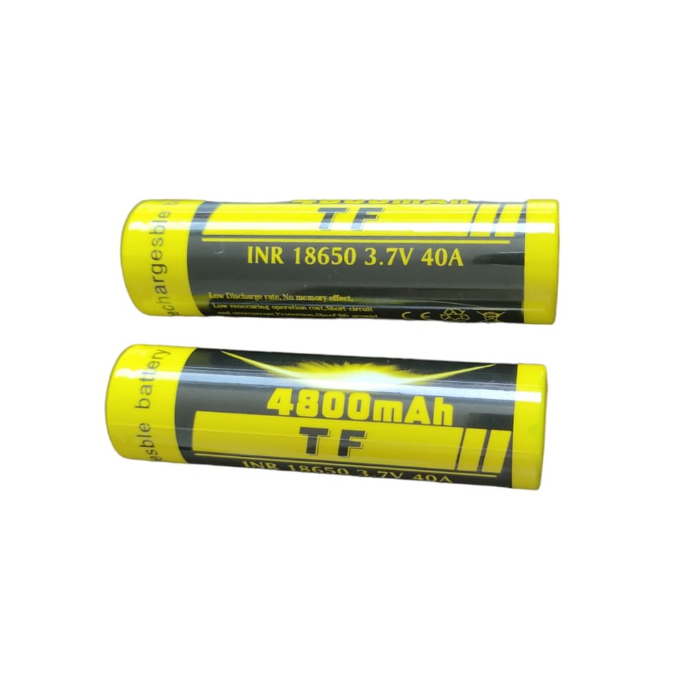 2 Baterías de Litio Recargable INR 18650 3.7V 40A 4800mAh Cabeza S1557