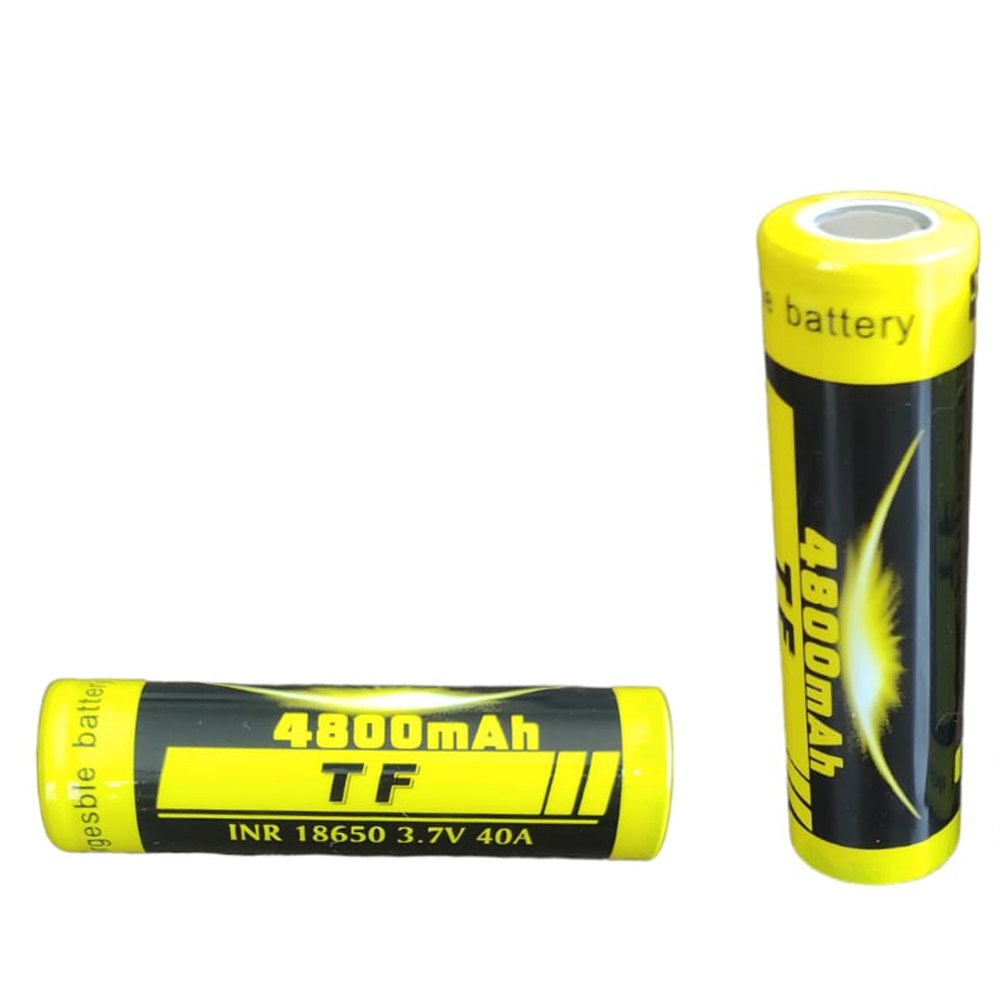 2 Baterías de Litio Recargable INR 18650 3.7V 40A 4800mAh Plana S1558
