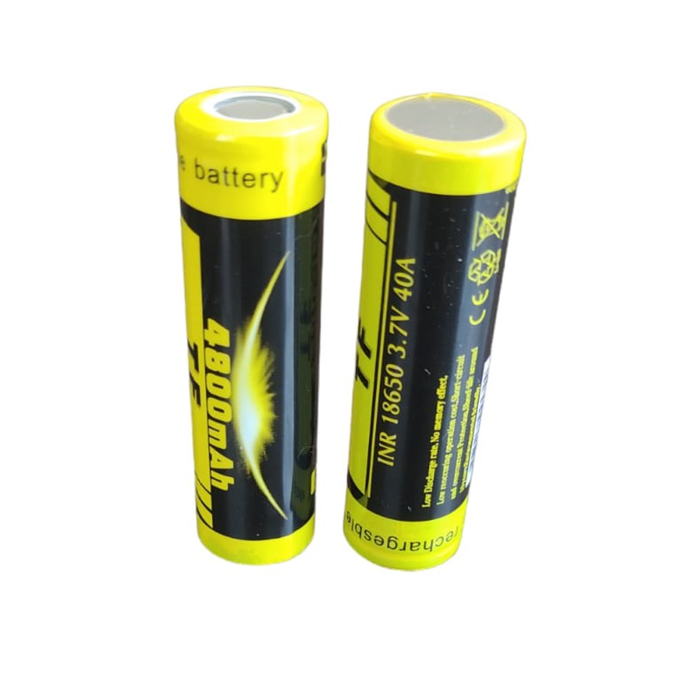 2 Baterías de Litio Recargable INR 18650 3.7V 40A 4800mAh Plana S1558