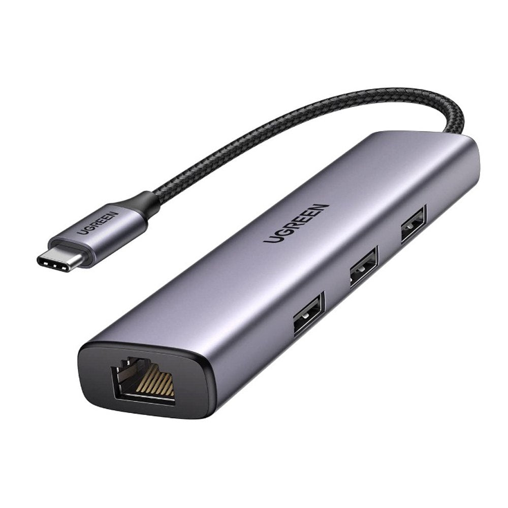 Adaptador Usb 3.1 Tipo C a Rj45 UGREEN 1 000 MBPS + HUB 3 x USB 3.0 S1560
