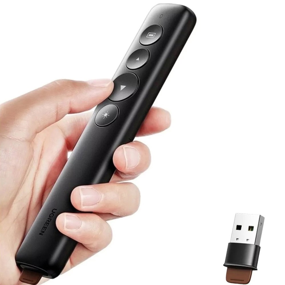 Puntero Presentador de Diapositivas 100m USB Laser Forro S1566