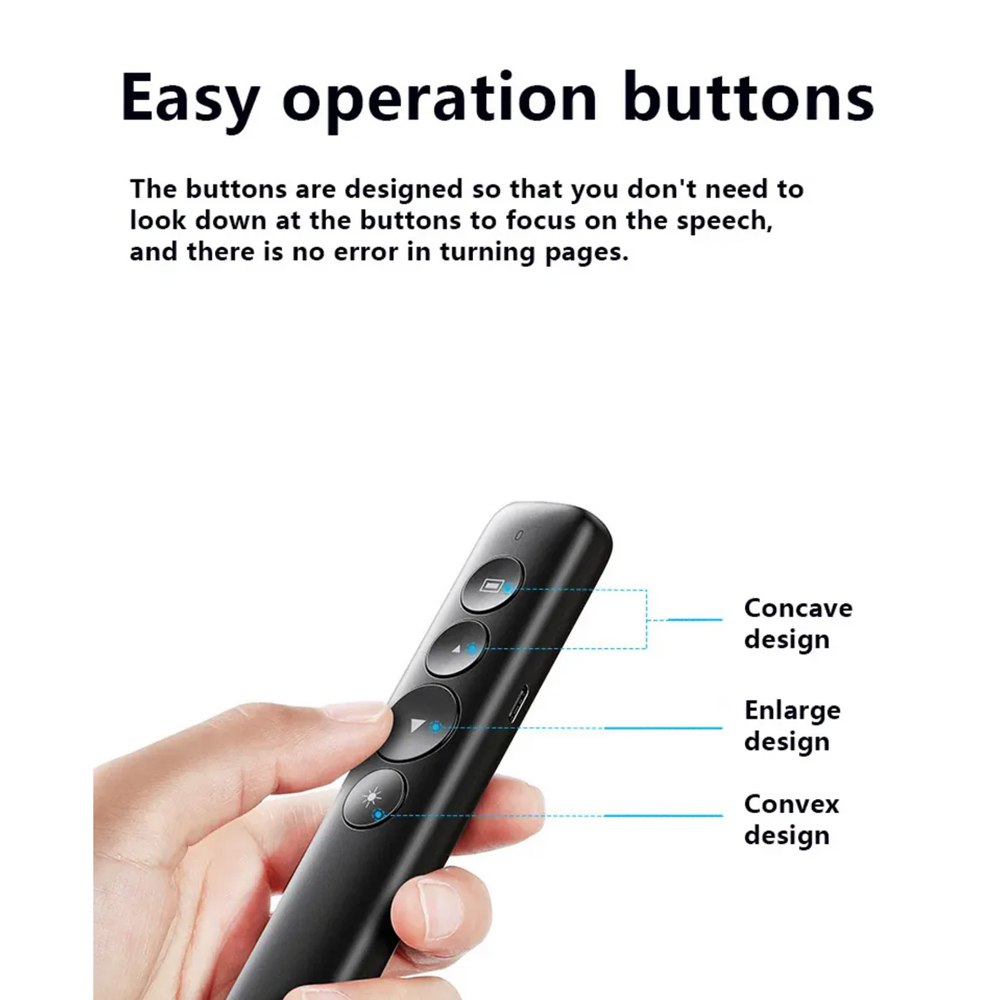 Puntero Presentador de Diapositivas 100m USB Laser Forro S1566