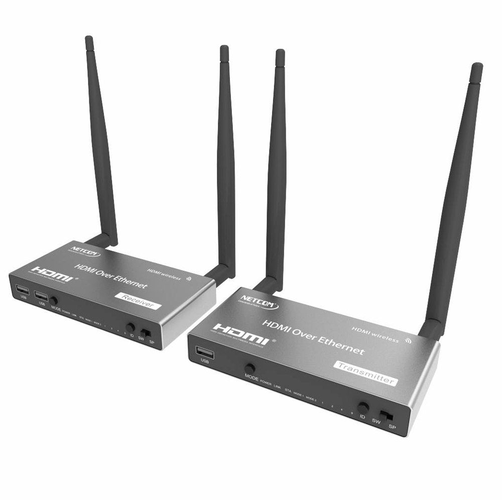Extensión Extender HDMI INALAMBRICO Hasta 200 Metros NETCOM 60Hz KVM S1569