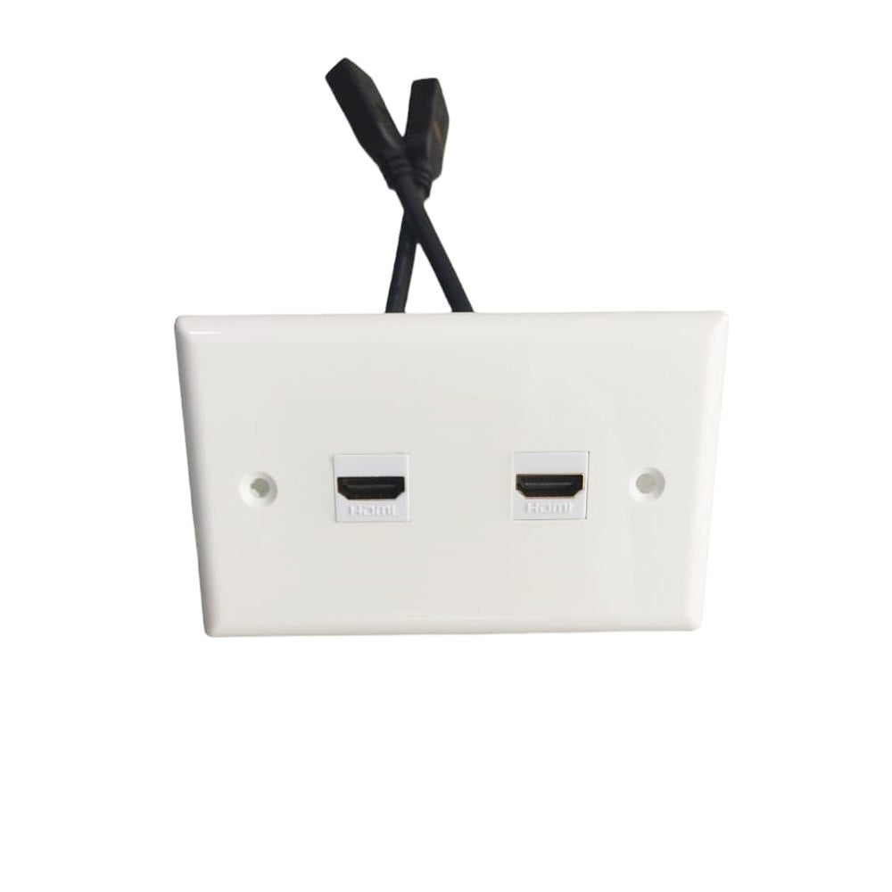 Placa ABS HDMI Faceplate HDMI Hembra 2 Puestos con Cable 1080P Empalme S1570