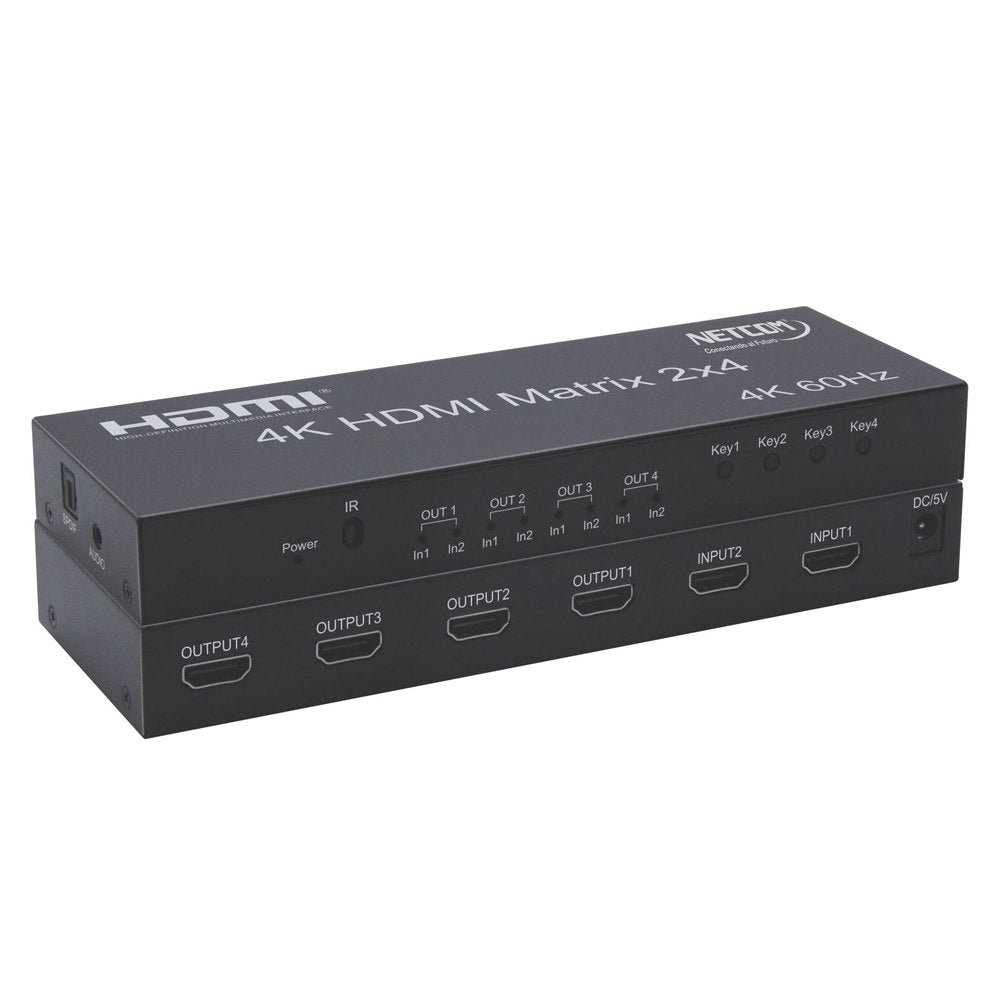 Matrix HDMI 2x4 Puertos Version 2.0 4K 60Hz Splitter Switch HDMI HDR S1573