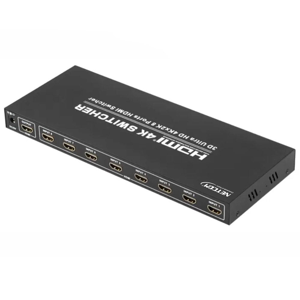 Switch HDMI 2.0 8 Puertos 4K 60Hz 3D HDR HDCP 2.2 8x1 18GBps NETCOM S1575