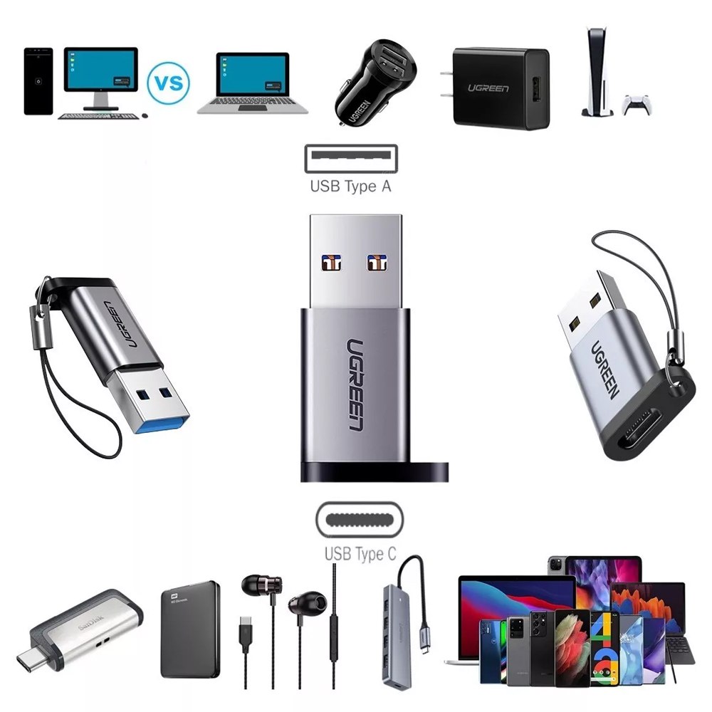 Adaptador Tipo C Hembra a USB 3.0 3.1 Macho 5 Gbps UGREEN S1582
