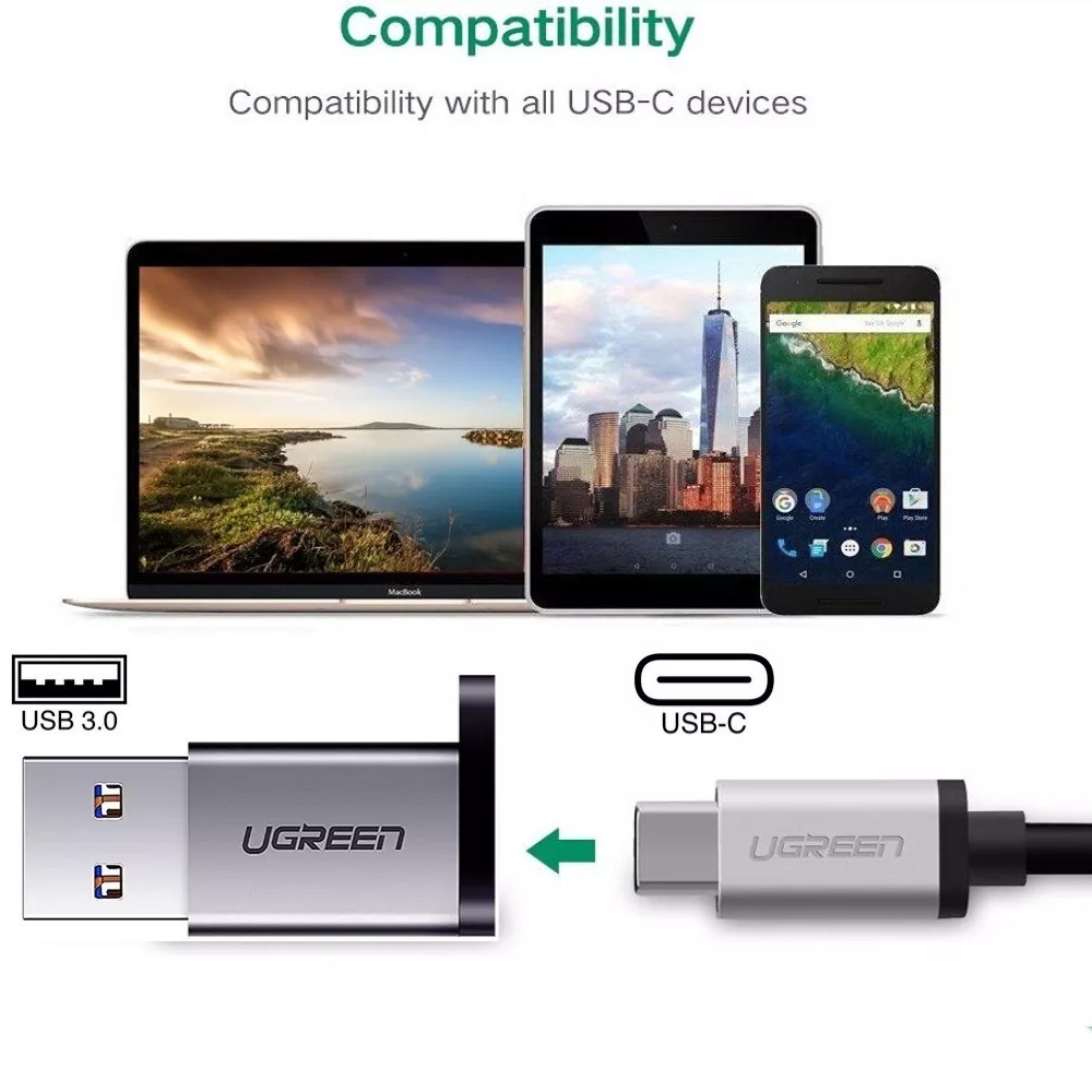 Adaptador Tipo C Hembra a USB 3.0 3.1 Macho 5 Gbps UGREEN S1582