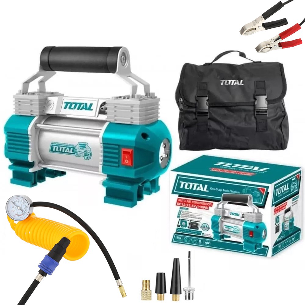 Compresor de aire para auto a Batería TOTAL 12-13.5V 120 PSI S1591