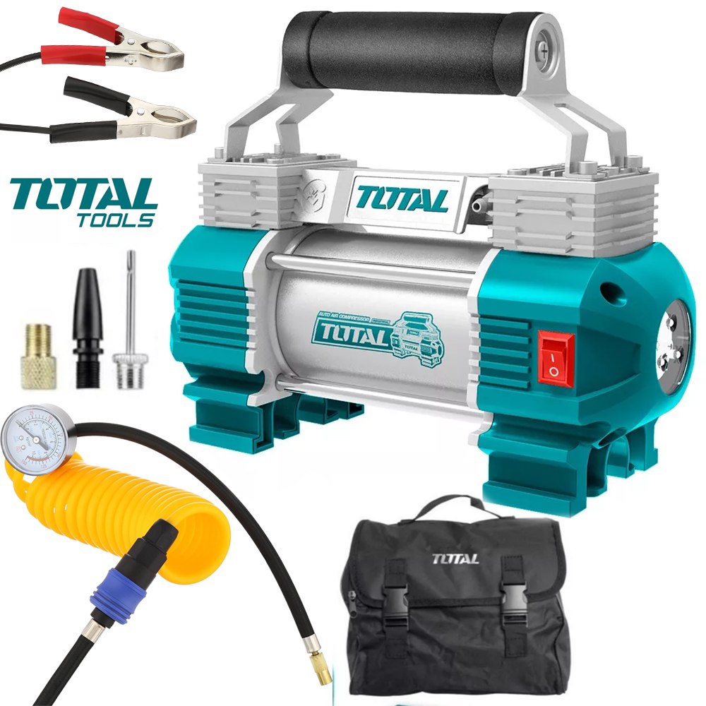 Compresor de aire para auto a Batería TOTAL 12-13.5V 120 PSI S1591