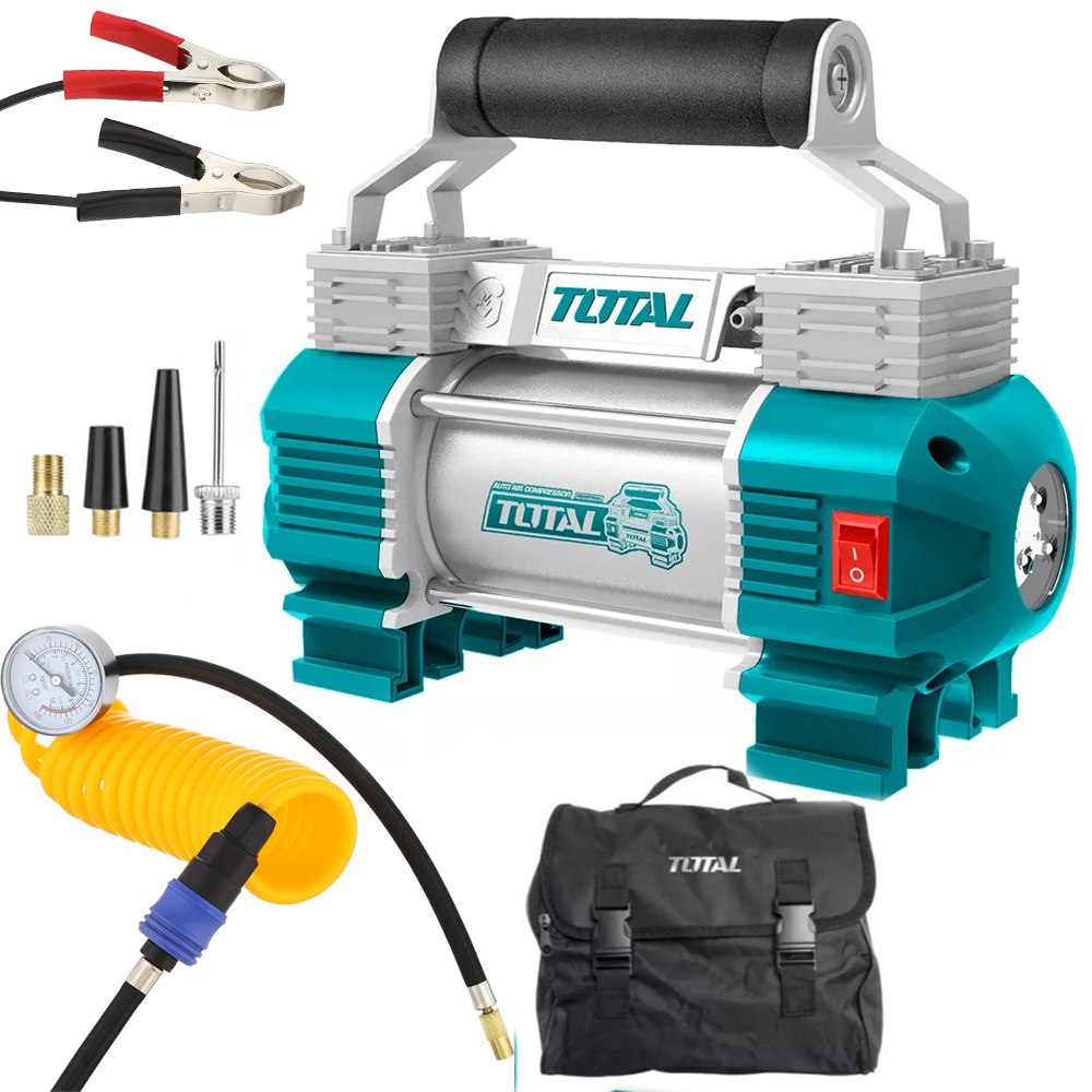 Compresor de aire para auto a Batería TOTAL 12-13.5V 120 PSI S1591