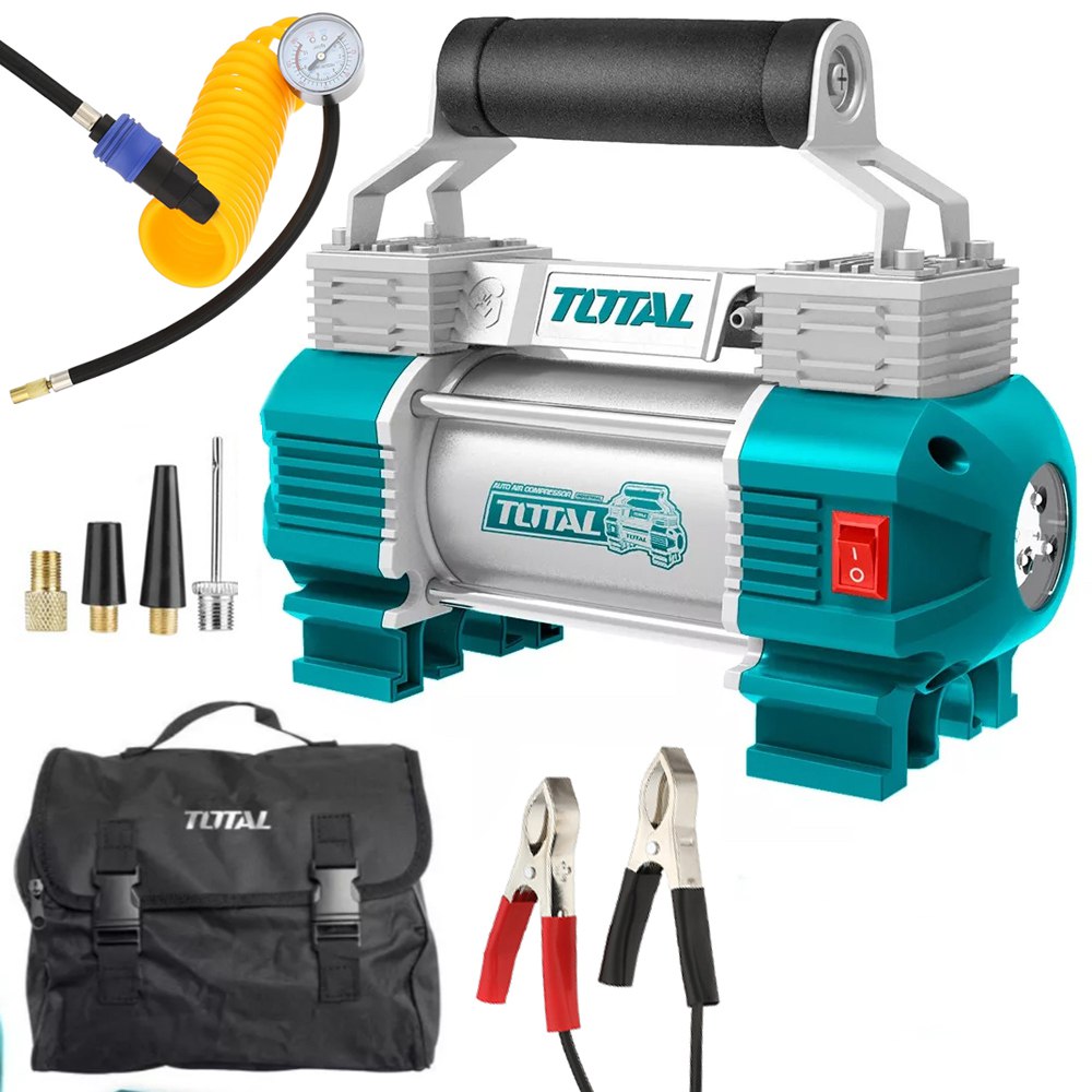 Compresor de aire para auto a Batería TOTAL 12-13.5V 120 PSI S1591