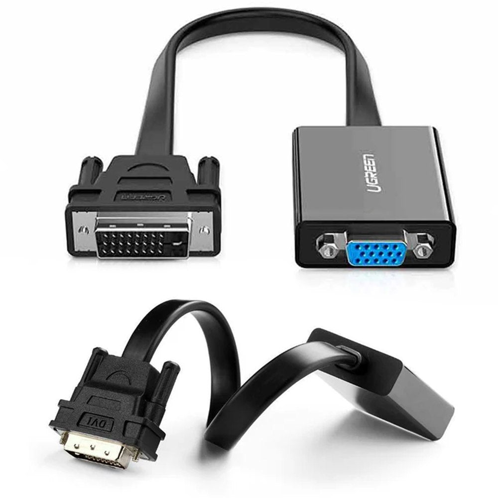 Adaptador Convertidor DVI D 24+1 a VGA activo UGREEN Cable Plano S1595
