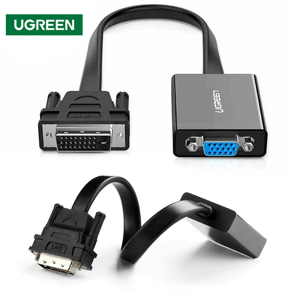 Adaptador Convertidor DVI D 24+1 a VGA activo UGREEN Cable Plano S1595