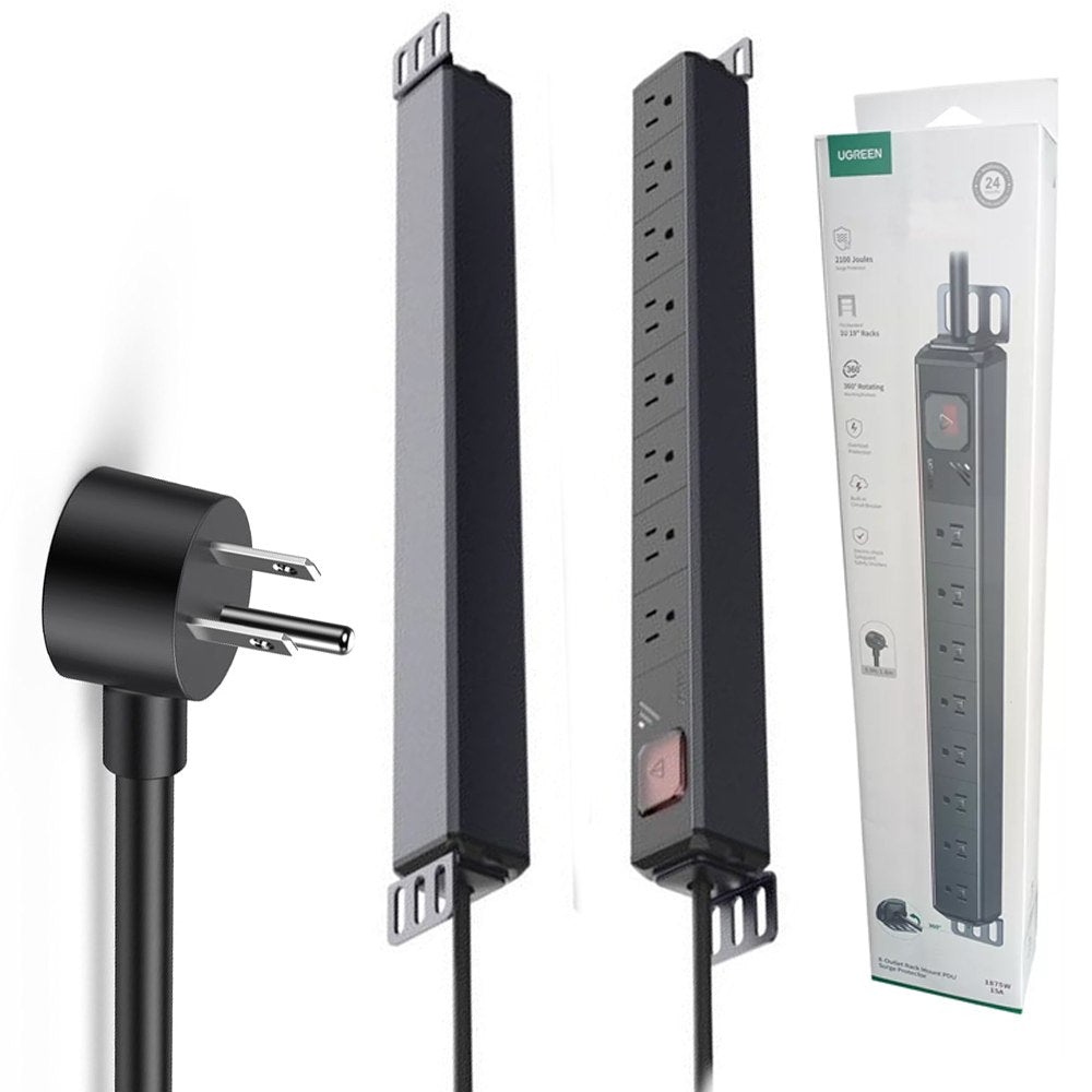 Extensión de 8 Salidas Cable 1.80m Rack Regleta 1875w 15A UGREEN PDU S1628