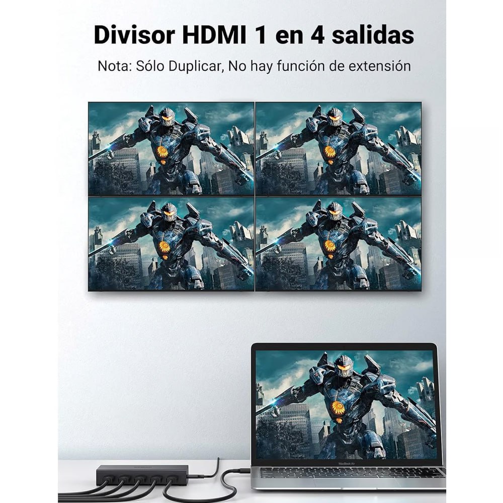 HDMI Splitter 1x4 2.0 UGREEN Full Hd 4K Multiplica Señal Conecta 4 tv S1651