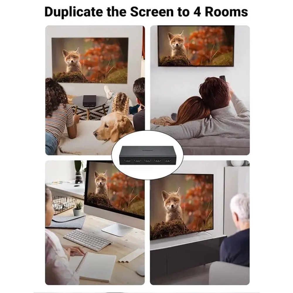 HDMI Splitter 1x4 2.0 UGREEN Full Hd 4K Multiplica Señal Conecta 4 tv S1651