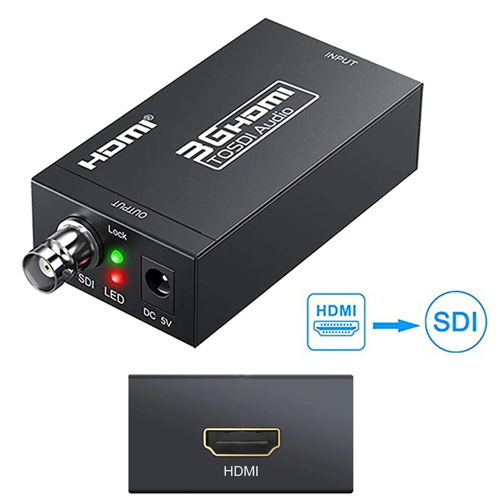 Convertidor HDMI a SDI Metálico 1080p Camaras BNC HD-SDI3G-SDI S1664